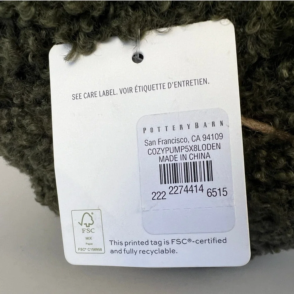 Pottery Barn Cozy Pumpkin Decorative Pillow Loden Green 5